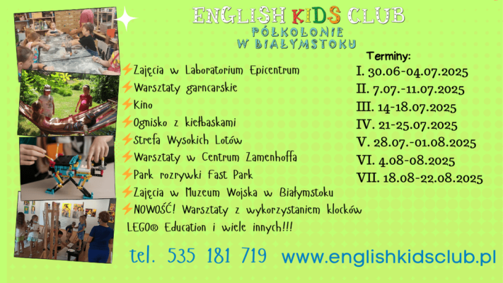 Zapisy na Półkolonie Letnie 2025